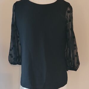 Elegant Black Sheer Sleeve Top